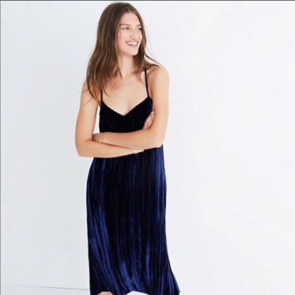Madewell Crushed Velvet Slip Dress. NWT
